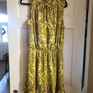 Ladies Yellow Paisley Dress